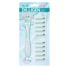 DILLIGEN Careful 3 Станок женский с кассетой и 10 сменных кассет